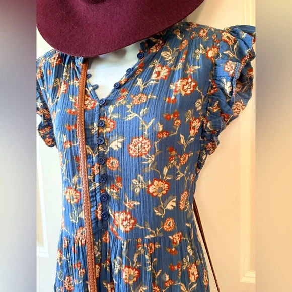 Wonderly Boho Floral Dress, ankle length, size S - Picture 3 of 7